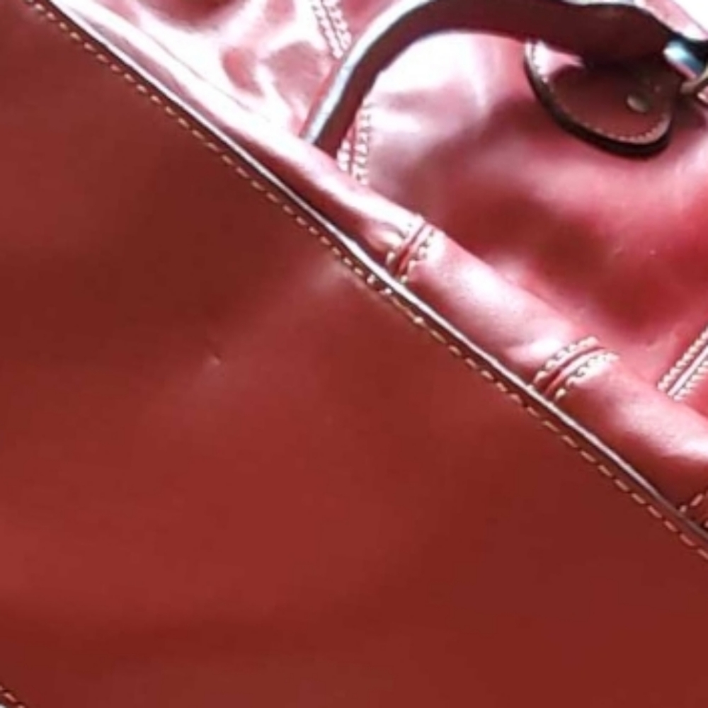 BIG ROOMY Cranberry Red Handbag Vegan Leather Purse Bag - Picture 10 of 12